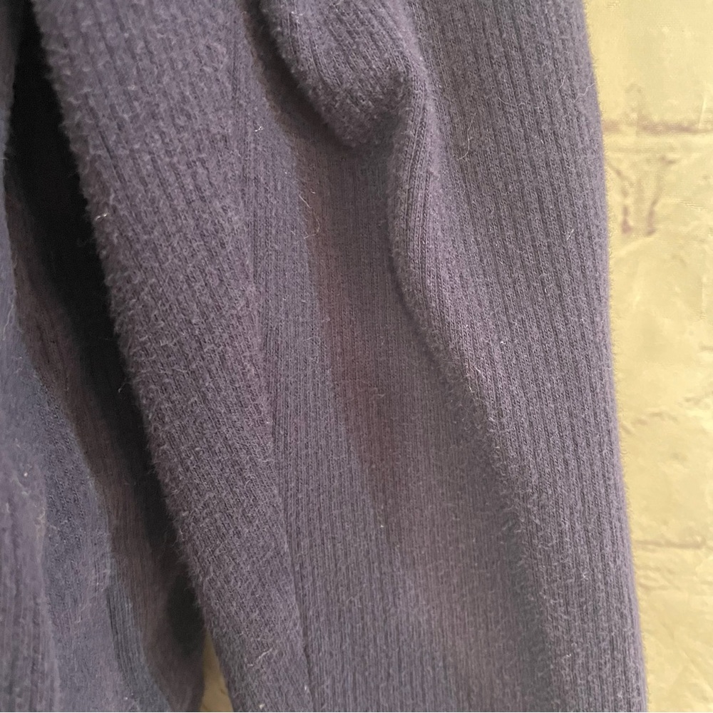Navy Blue Ribbed Top Medium - Picture 3 of 6